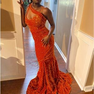 Orange prom dress